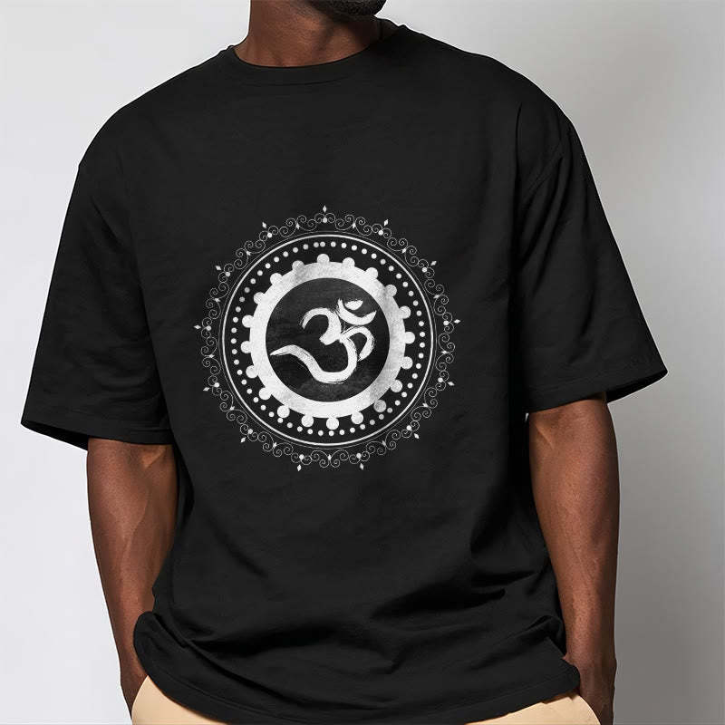 Om Mandala Pattern Cotton Tee T-shirt