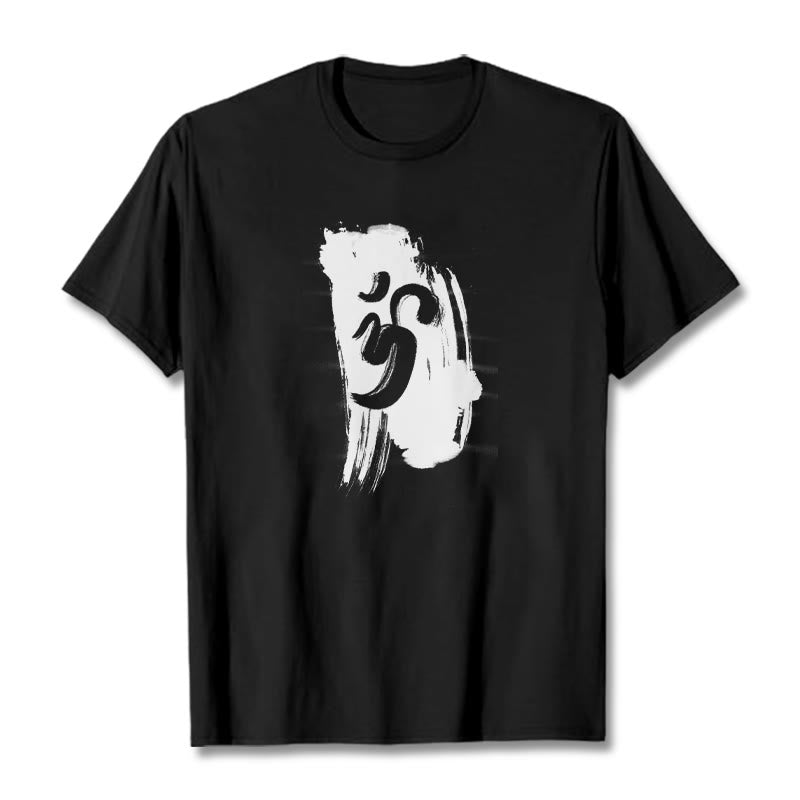 OM Ink Background Cotton Tee T-shirt
