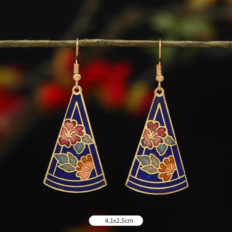 Lotus Butterfly Flower Alloy Copper Enlightenment Drop Earrings