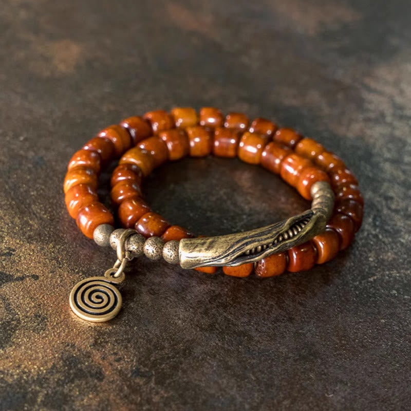 Yak Bone Copper Double Wrap Balance Bracelet