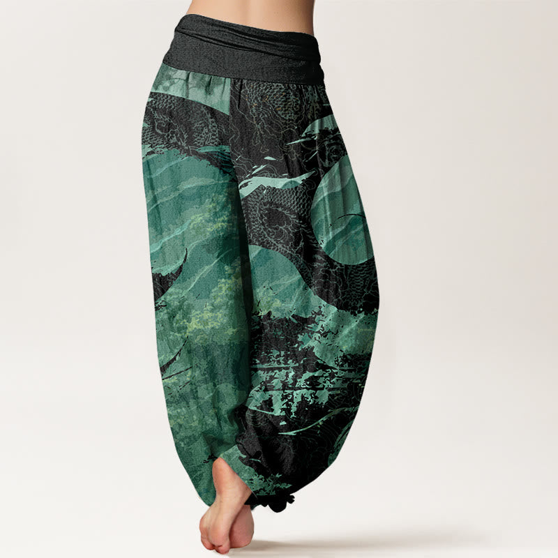 Dragon Forest Design Women's Elastic Waist Harem Pants