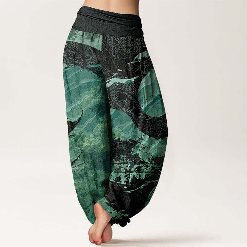 Dragon Forest Design Women's Elastic Waist Harem Pants