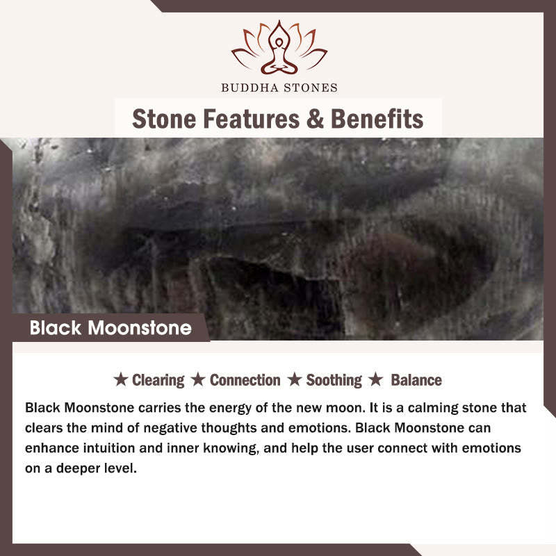 mystic zen Stone Black Moonstone Soothing Bracelet