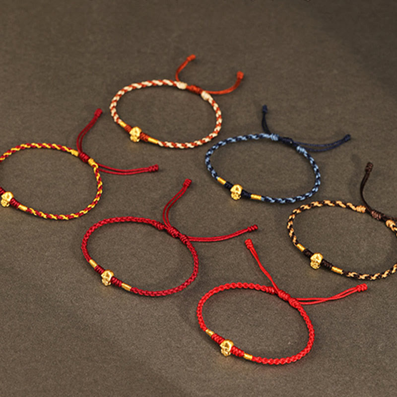 999 Gold Year of the Snake Handmade Fu Character Copper Coin Fortune Bracelet