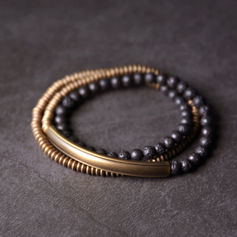 Vintage Lava Rock Copper Support Bracelet