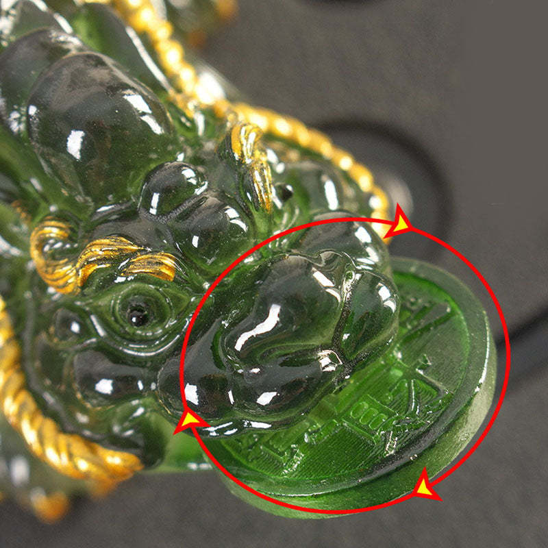 Color Changing Small PiXiu Copper Coins Resin Tea Pet Wealth Home Figurine Decoration
