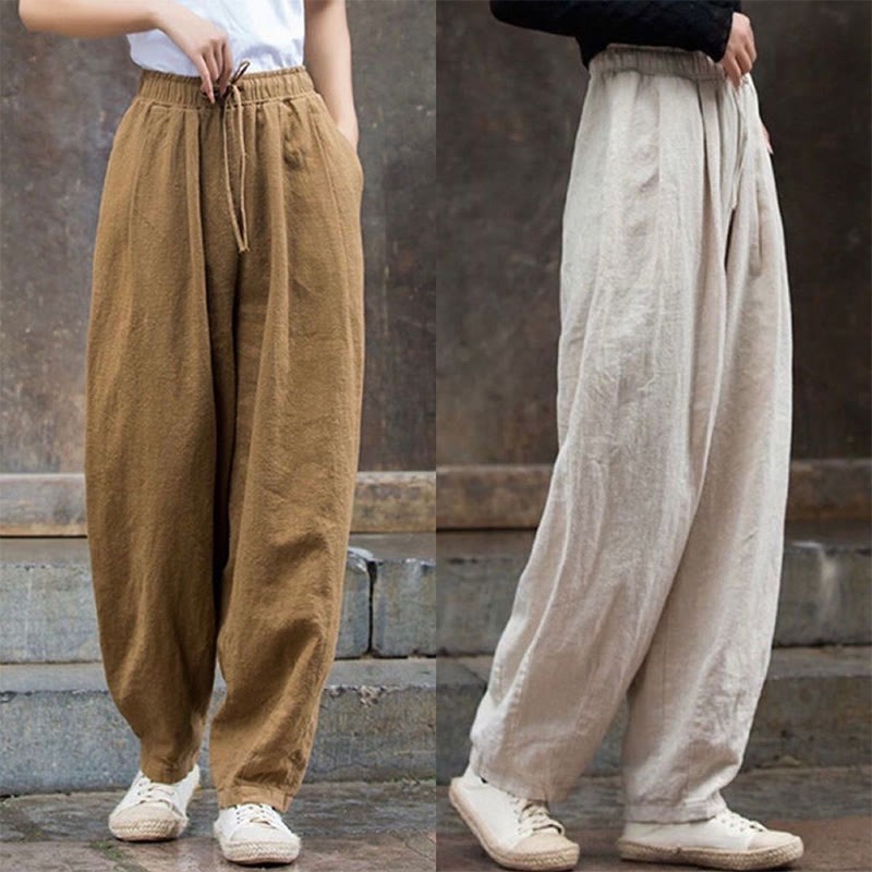 Plain Cotton Yoga Gym Women's Pants