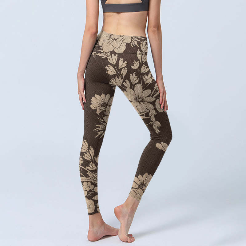 Flowers Blossom Print Sports Fitness Leggings Women's Yoga Pants