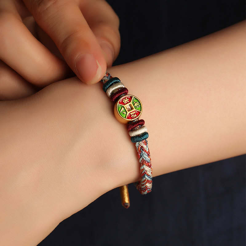 ???A Flash Sale-  Colorful Rope Wealth Comes From All Directions Handmade Eight Thread Peace Knot Luck Bracelet