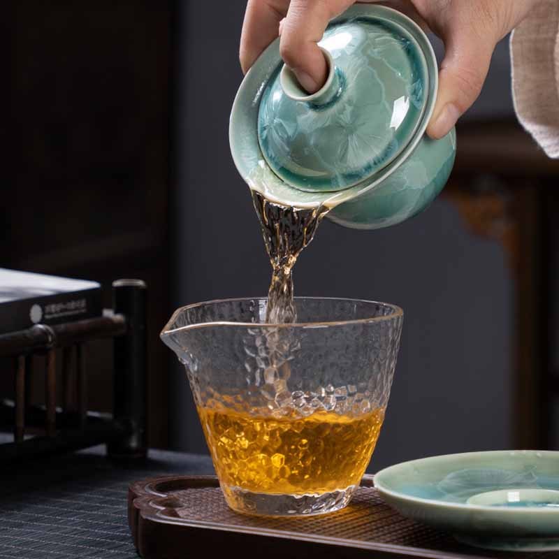 Traditional Glaze Ceramic Gaiwan Sancai Teacup Kung Fu Tea Cup And Saucer With Lid 180ml