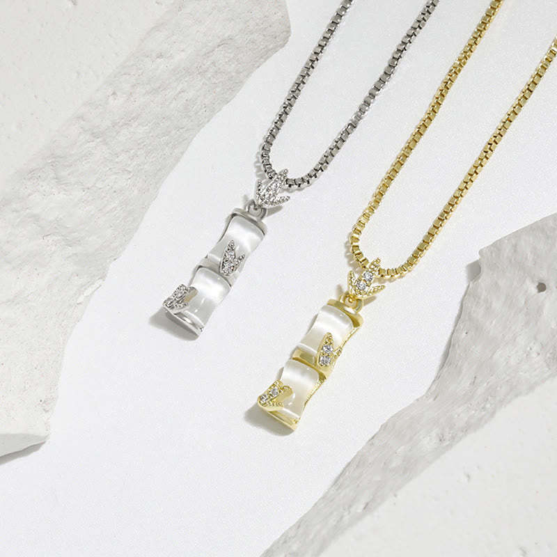 Chalcedony Bamboo Pattern Harmony Necklace Pendant