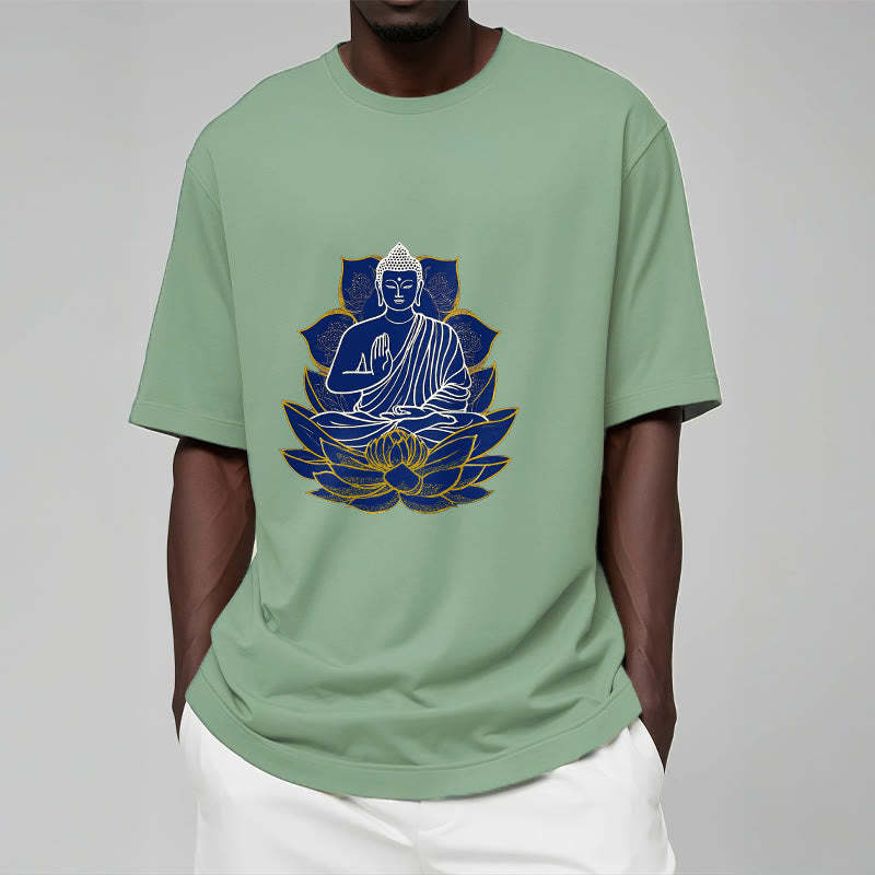 mystic zen Sitting On The Lotus Cotton Tee T-shirt