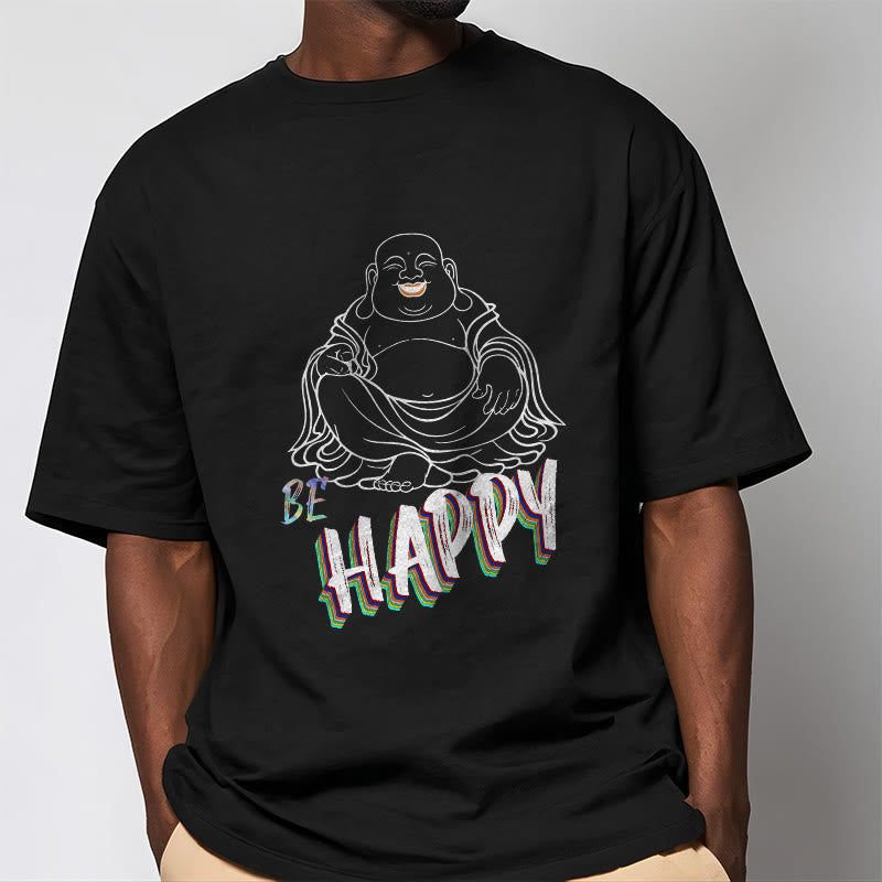 BE HAPPY Laughing mystic zen Tee T-shirt