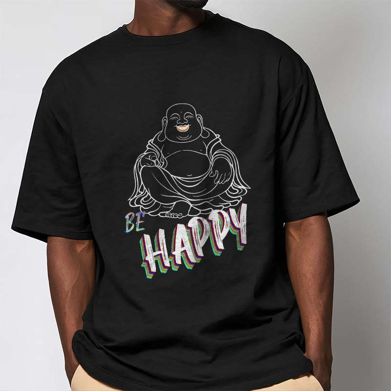 BE HAPPY Laughing mystic zen Tee T-shirt