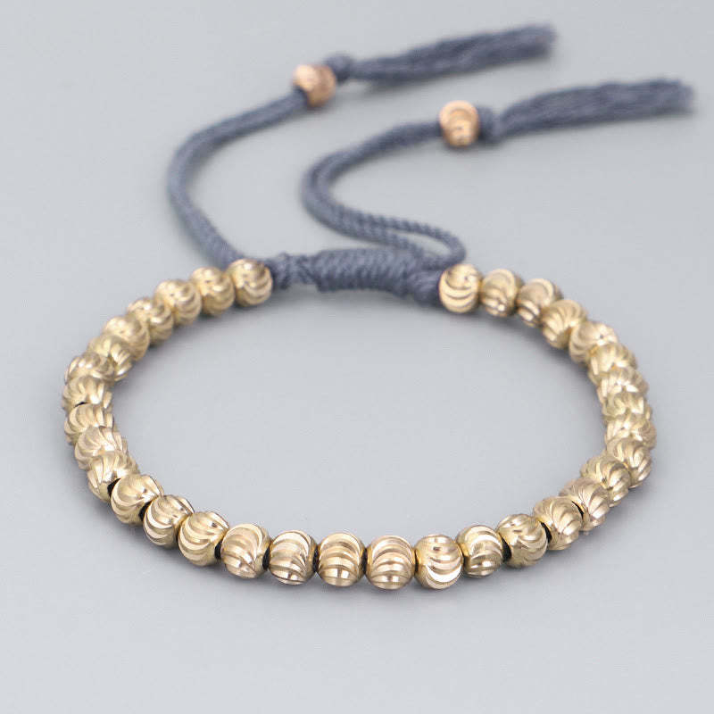 Tibetan Handmade Copper Bead Luck String Bracelet