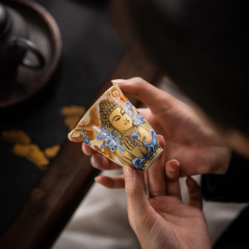 Dunhuang Color Flying Apsaras Teacup Kung Fu Tea Cup