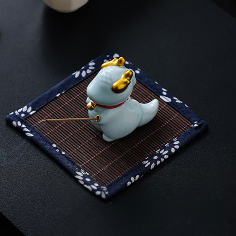 Dragon Bell Healing Ceramic Incense Burner Desk Decoration