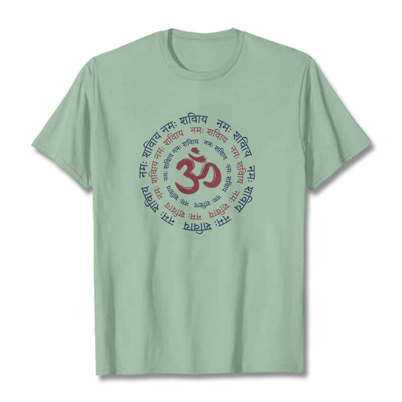 OM Mantra Character Sanskrit Cotton Tee T-shirt