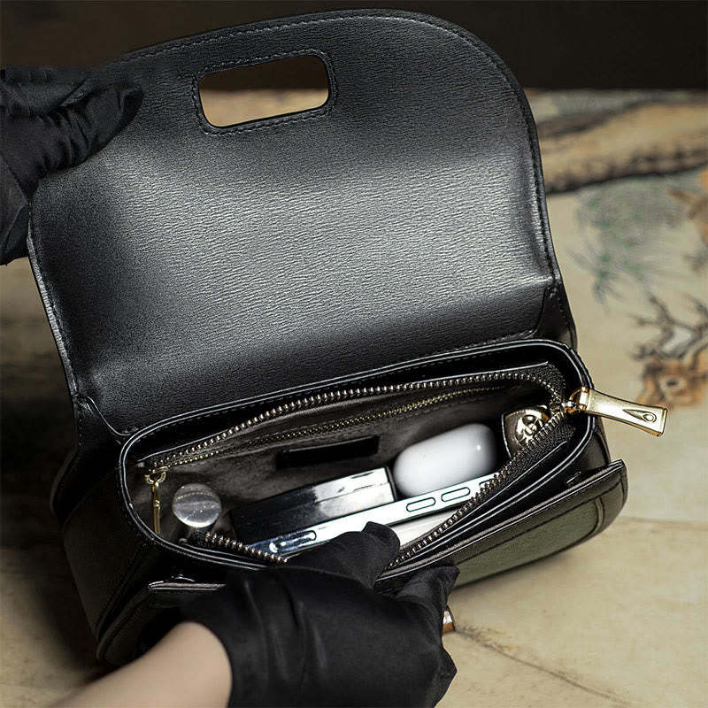 Curve Flower Bamboo Handle Xiangyunsha Silk Crossbody Bag Hangbags