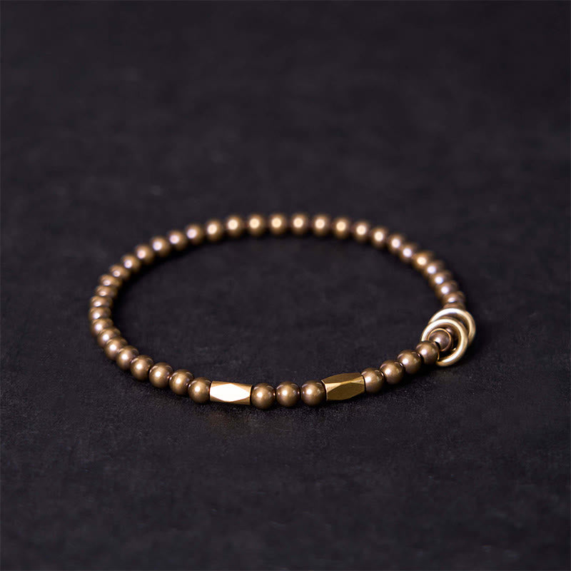 Wealth Self Care Copper Brass Beads Design Couple Bracelet