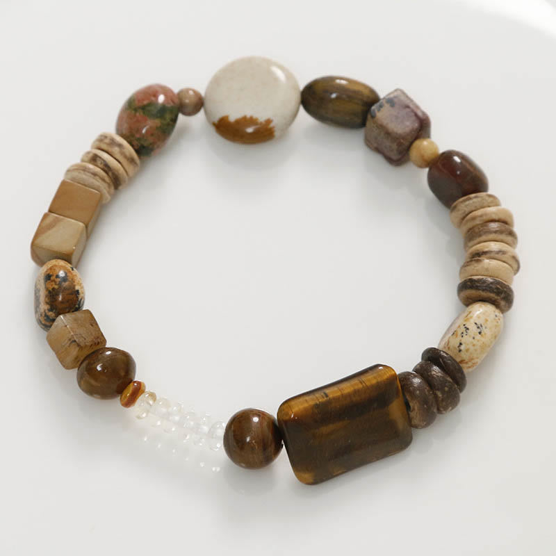 Coconut Shell Tiger Eye Courage Bracelet