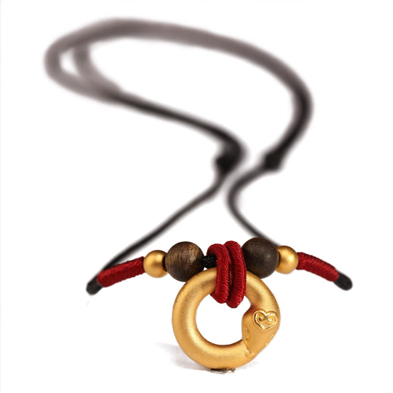 999 Pure Gold Agarwood Year of the Snake Necklace Pendant