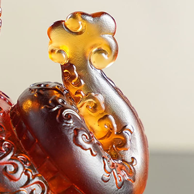 Year Of The Snake Auspicious Clouds Joy And Auspiciousness Liuli Art Piece Home Decoration