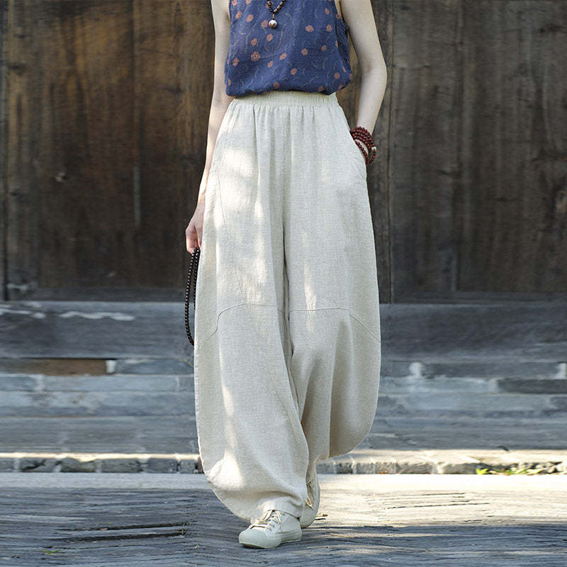Cotton Linen Pants Harem Trousers Loose Zen Yoga Tai Chi Women's Pants