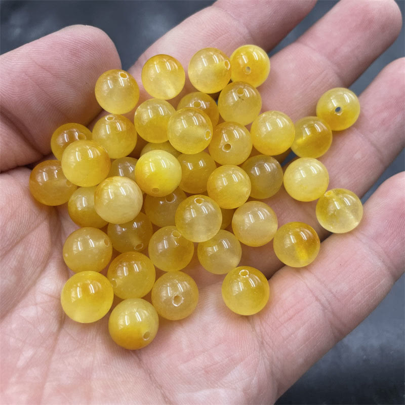 Quartzite Jade Dyed Yellow Beads Peace Concentration Bracelet