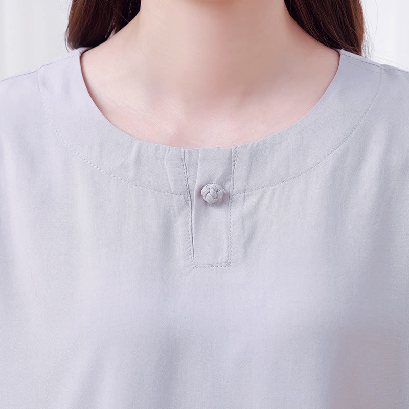 2Pcs Half Sleeve T-Shirt Pants Meditation Zen Tai Chi Cotton Linen Clothing Unisex Set