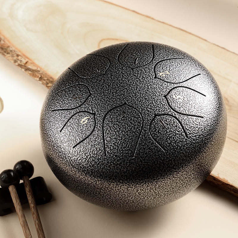 Steel Tongue Drum Sound Healing Meditation Lotus Pattern Drum Kit 8 Note 6 Inch Percussion Instrument