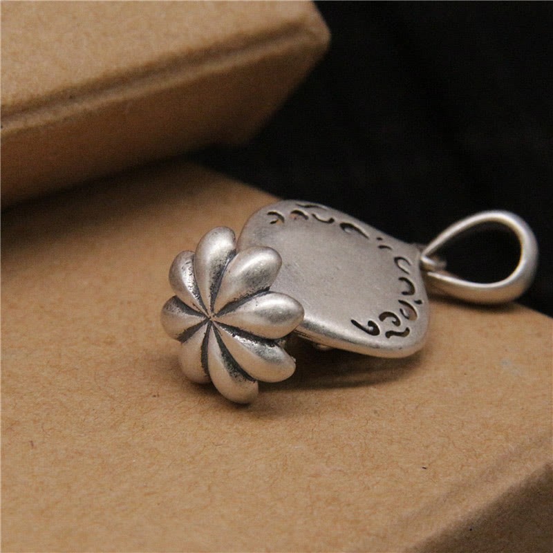 999 Sterling Silver Meditation mystic zen Lotus Serenity Necklace Pendant