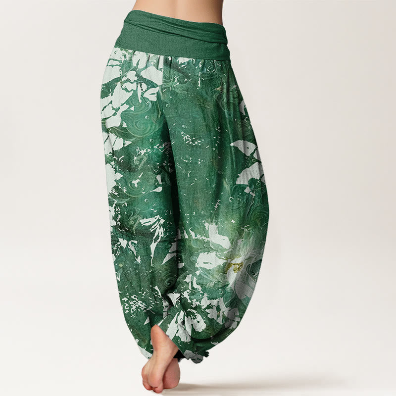 Casual Flowers Fish Pattern Women's Elastic Waist Harem Pants