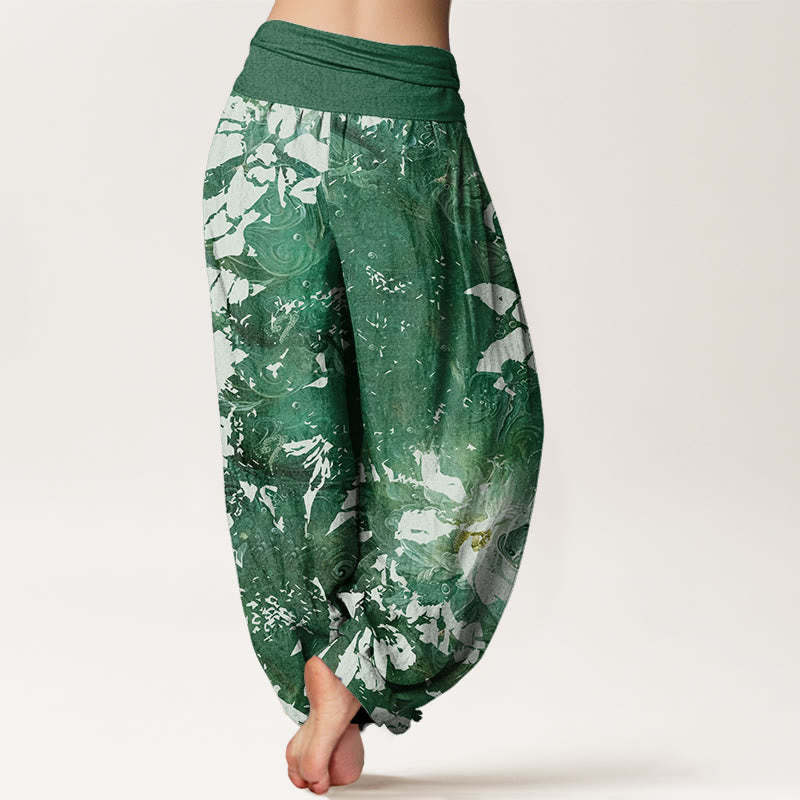 Casual Flowers Fish Pattern Women's Elastic Waist Harem Pants