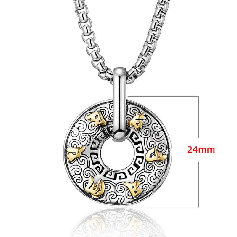 Tibetan Om Mani Padme Hum Peace Buckle Creativity Necklace Pendant