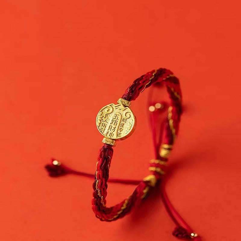 Five Directions Gods of Wealth Handmade Reincarnation Knot Protection String Braid Bracelet