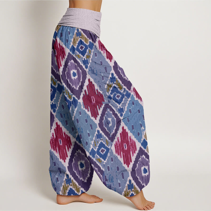 Plaid Printed Women's Elastic Waist Harem Pants
