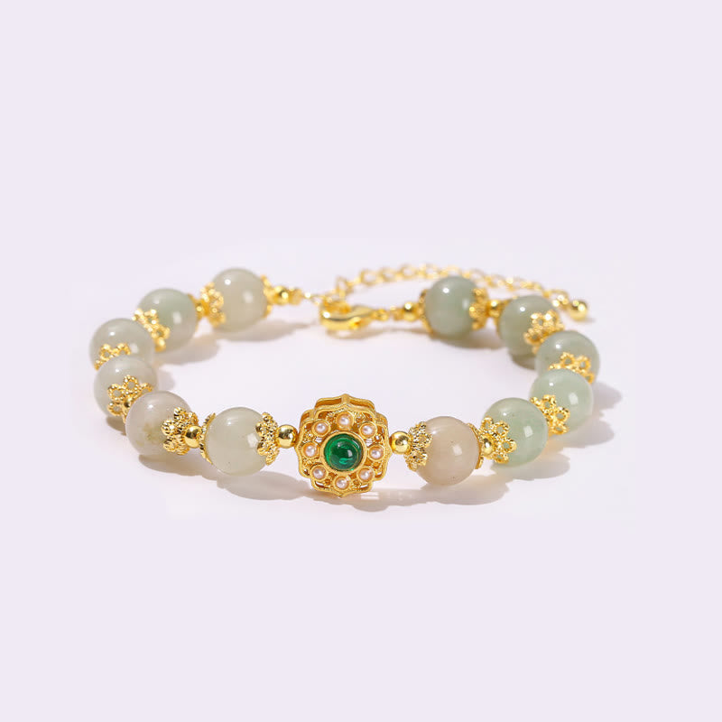 Natural Jade Prosperity Bead Chain Bracelet