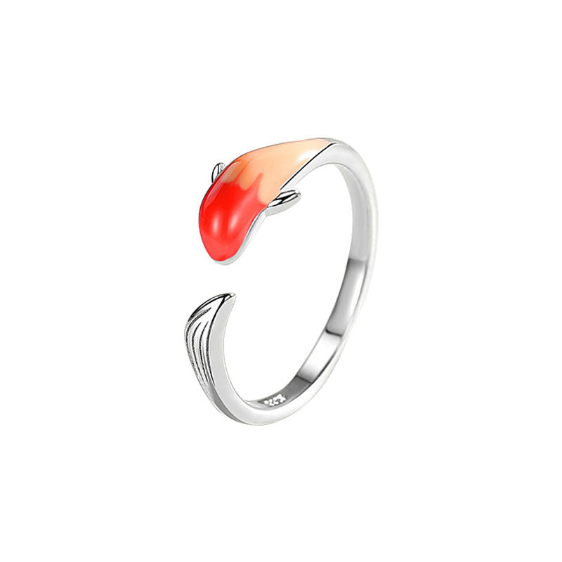 Koi Fish Copper Balance Luck Adjustable Ring