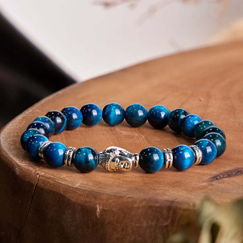 Blue Green Red Tiger Eye mystic zen Head Balance Bracelet