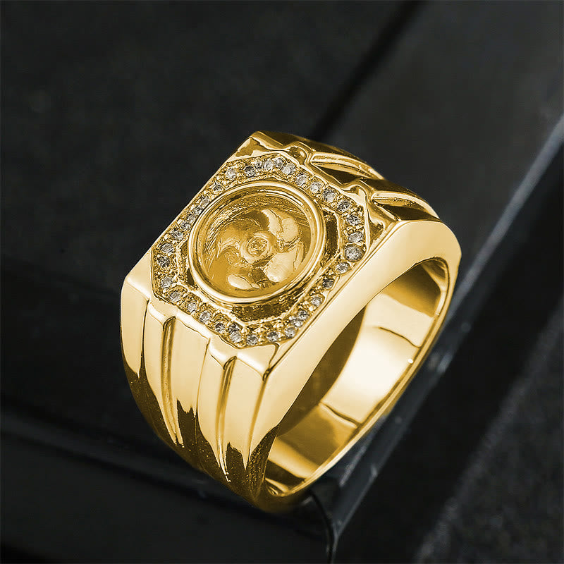 Gold Plated Copper Brass Windmill Healing Ring
