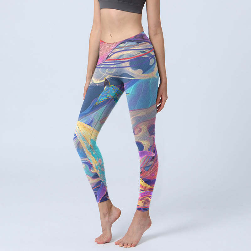 Lotus Flower Floral Print Design Pants Sports Fitness Yoga Leggings Women's Yoga Pants