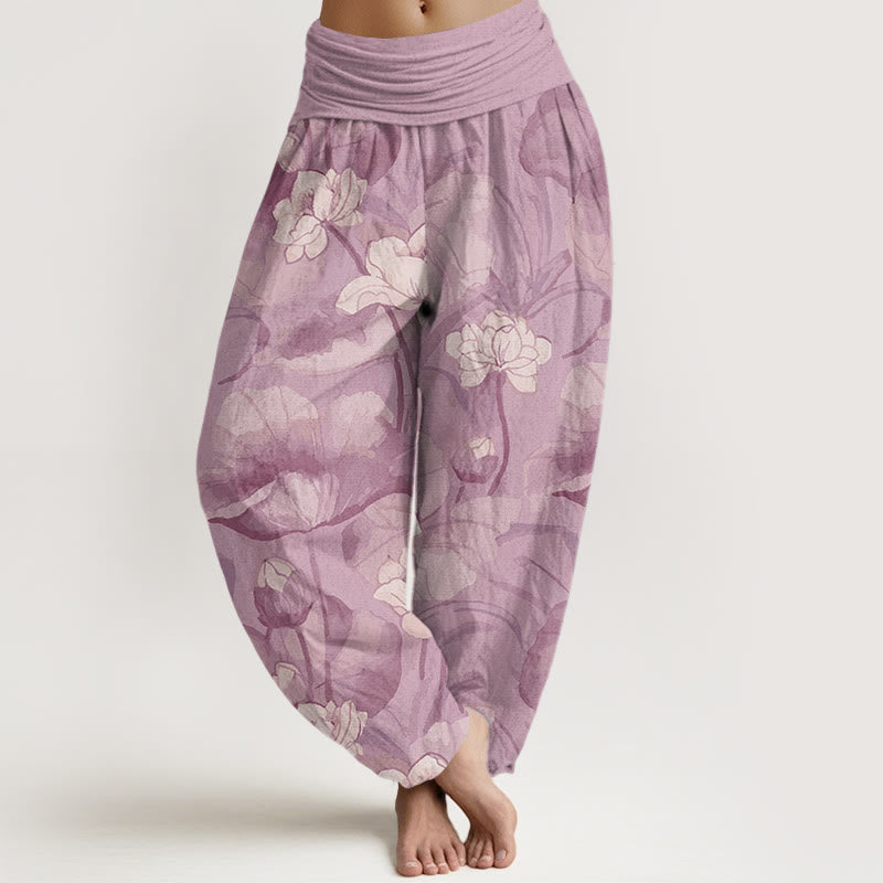 Lotus Design Women's Elastic Waist Harem Pants