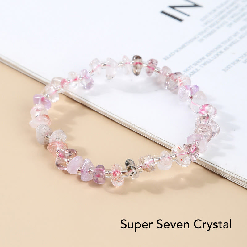 Natural Irregular Shape Stone Crystal Meditation Balance Bracelet