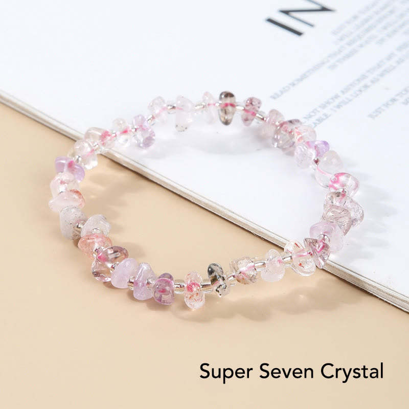 Natural Irregular Shape Stone Crystal Meditation Balance Bracelet