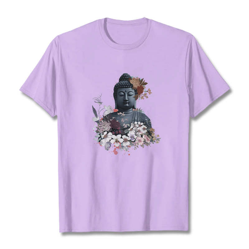 Colorful Flowers Surrounding mystic zen Pattern Tee T-shirt