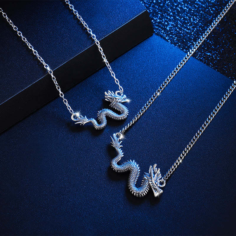 925 Sterling Silver Year Of The Dragon Auspicious Dragon Protection Chain Necklace Pendant(Extra 30% Off | USE CODE: FS30)