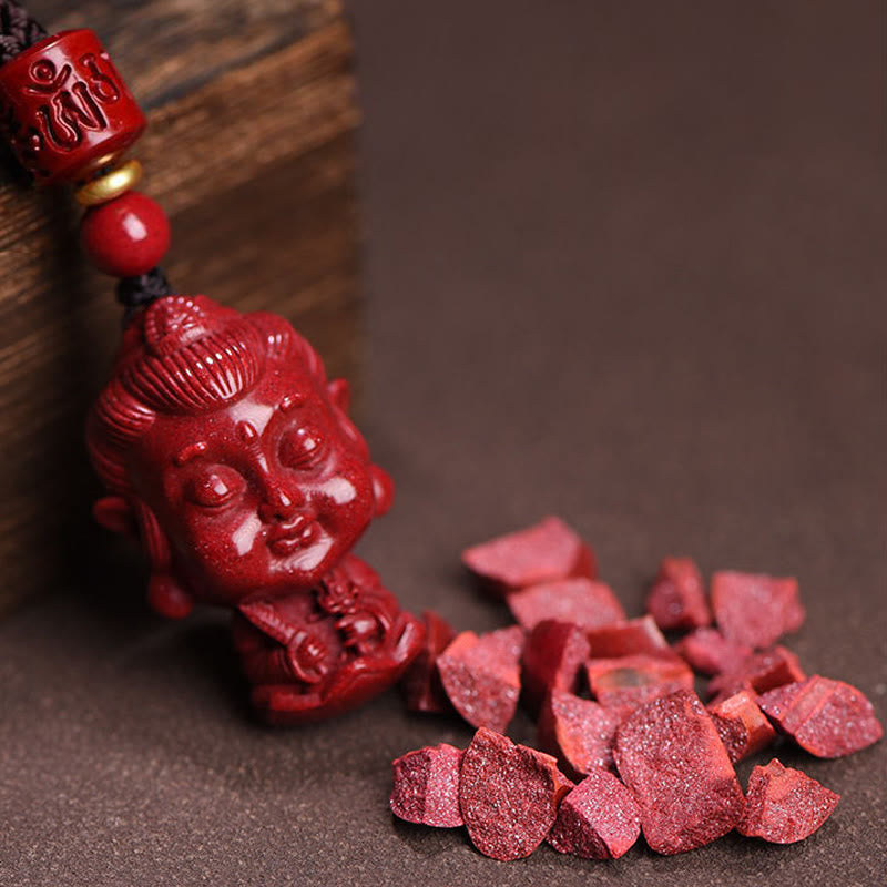 Chinese Zodiac Natal mystic zen Natural Cinnabar Amulet Keep Away Evil Spirits Necklace Pendant