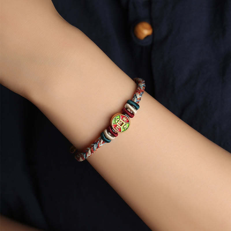 ???A Flash Sale-  Colorful Rope Wealth Comes From All Directions Handmade Eight Thread Peace Knot Luck Bracelet