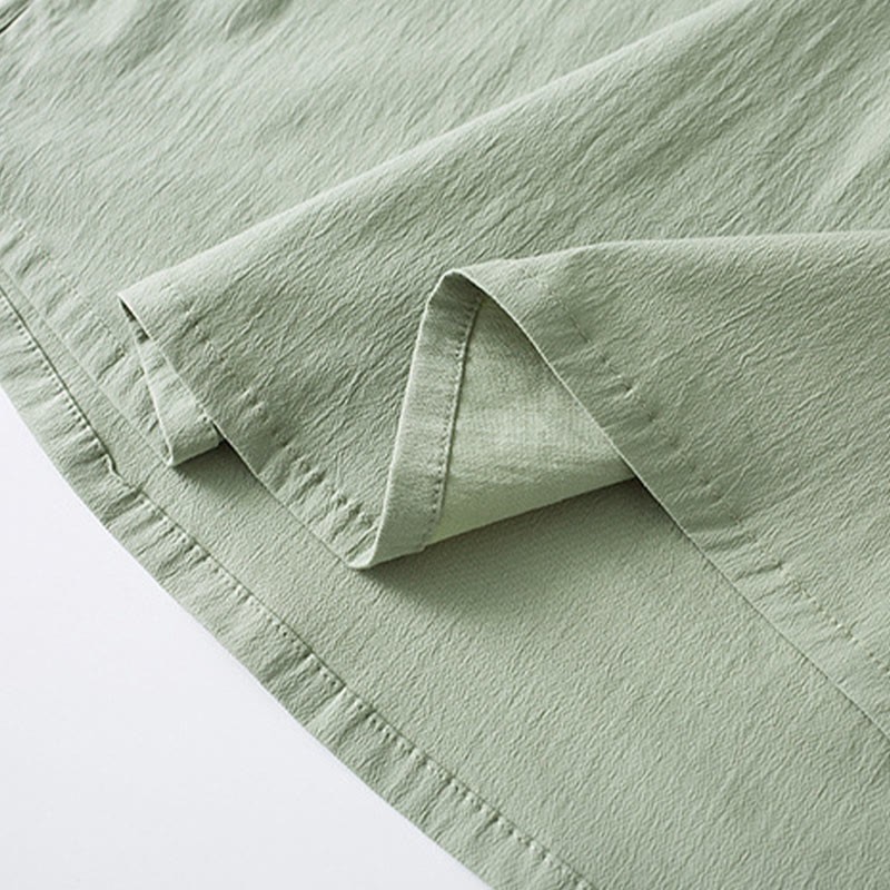 Frog-Button Three Quarter Sleeve Shirt Pants Men's Suit